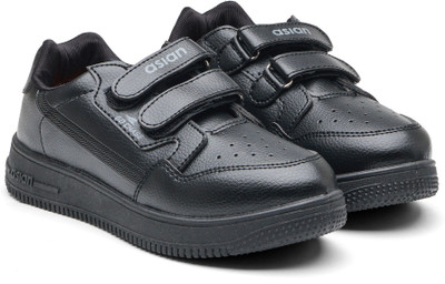 asian Boys Velcro Sneakers(Black, 8-9 Years)