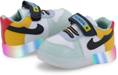 AXROW Boys & Girls Buckle Sneakers(Light Green, 20-24 Months)