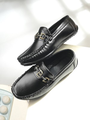 K' Footlance Boys Slip on Loafers(Black, 3.5 TO 4 YAER)