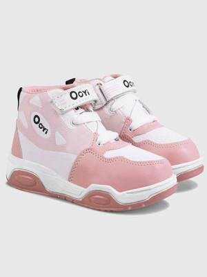 ABLESTEP Boys Velcro Sneakers(Pink, 10.5-11 Year)