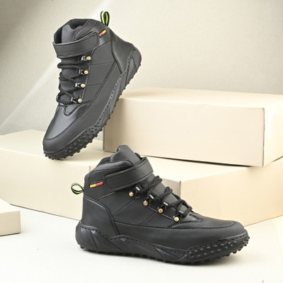 K' Footlance Boys Lace Sneakers(Black, 16 Years & Above)