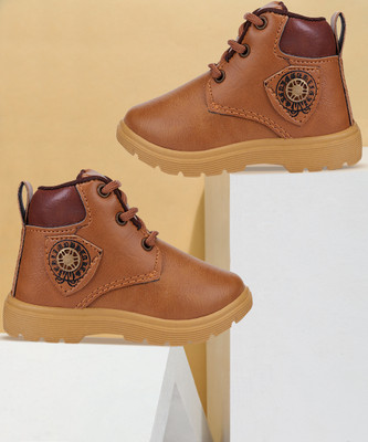 BERSACHE Boys Lace Hiking & Trekking Shoes(Brown, 4.5-5 YEARS)