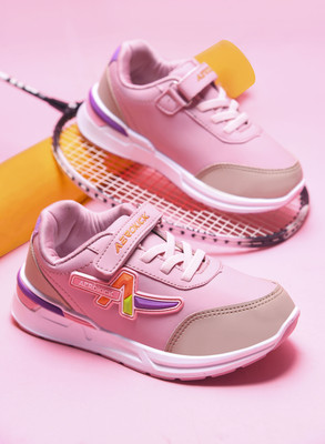 AEROKICK Girls Velcro Sneakers(Grey, 6.5-7 Years)
