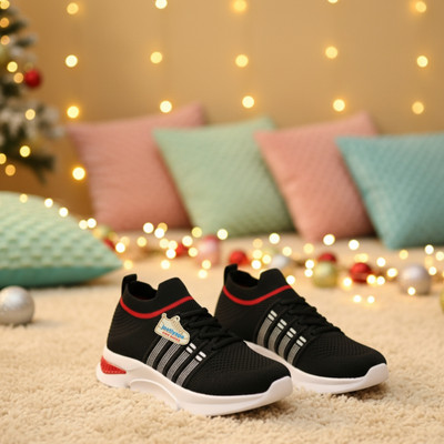 jootiyapa Boys Lace Sneakers(Black, 4-4.5 Years)