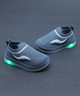 New Steps Boys & Girls Slip on Sneakers(Grey, 2.5-3YEARS)