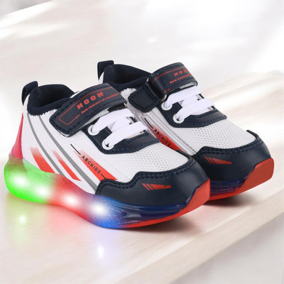 HOOH - Now comfort in fashion Boys & Girls Velcro Sneakers(Red, 5-5.5 Years)
