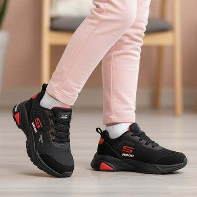 Hooh Boys & Girls Lace Sneakers(Red, 18-24 Months)