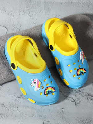 TRASE Boys & Girls Slip on Clogs(Light Blue, 7-8 Years)