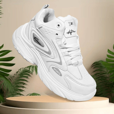 G&D Boys & Girls Lace Running Shoes(White, 8-9 Years)