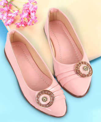 Freeplay Girls Slip on Ballerinas(Pink, 8-8.5Y)