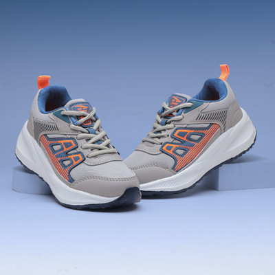 asian Boys Lace Running Shoes(Grey, 8-9 Years)