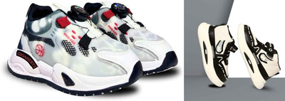 gigahertz Boys & Girls Drawstring Sneakers(White)