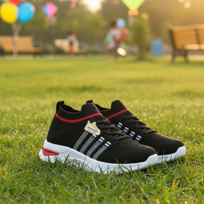 jootiyapa Boys Lace Sneakers(Black, 8-8.5 years)