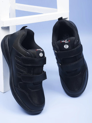 action Boys & Girls Velcro Running Shoes(Black, 16-17 Years)