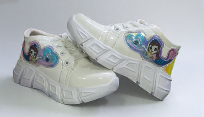 CRAX Boys & Girls Lace Sneakers(White, 8-8.5 Year)