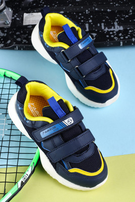 Abros Boys & Girls Velcro Running Shoes(Blue, 5.5-6Y)