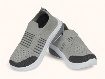HouseOfCommon Boys Slip on Running Shoes(Grey, 8.5 - 9 Years)