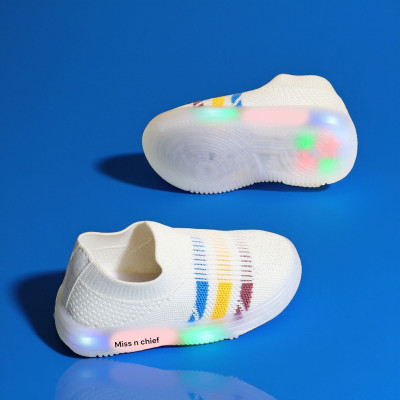 Miss & Chief Boys & Girls Slip on Sneakers(White, 18-24 Months)