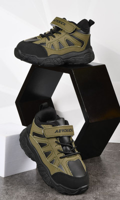 AEROKICK Boys & Girls Velcro Walking Shoes(Dark Green, 3.5-4 YRS)