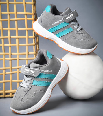 HOOH - Now comfort in fashion Boys & Girls Velcro Walking Shoes(Grey, 8-9 Years)