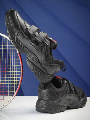 action Boys Velcro School Shoes(Black, 6.8-8 Years)