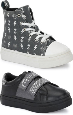 Fresh1947Feet Boys & Girls Lace Sneakers(Grey)