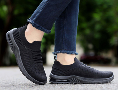 K' Footlance Girls Slip on Sneakers(Black, 13-14 Years)