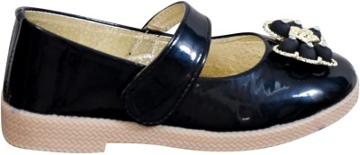 New Collection Girls Velcro Ballerinas(Black)