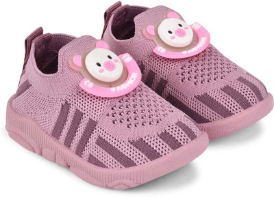 AXROW Minnie Boys & Girls Slip on Sneakers(Pink, 15-20 Months)