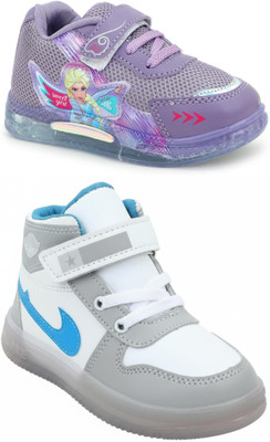 SELCAN Boys & Girls Velcro Sneakers(Pink, 5-5.5 Years)