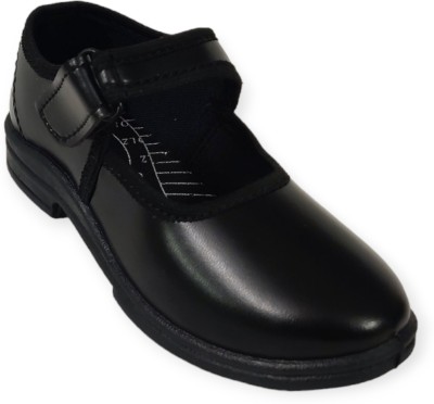 Coolz Girls Velcro School Ballerinas(Black)