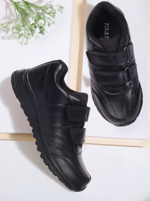 TRASE Boys & Girls Velcro Walking Shoes(Black)