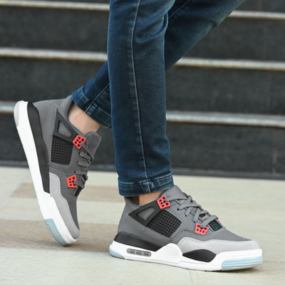 K' Footlance Boys Lace Sneakers(Grey, 16 Years & Above)