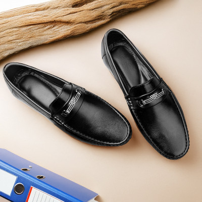 Rudrascape Boys Buckle Loafers(Black, 20 - 22 Years)
