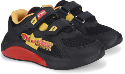 CAMPUS Boys & Girls Velcro Running Shoes(Black, 4 - 5 Years)