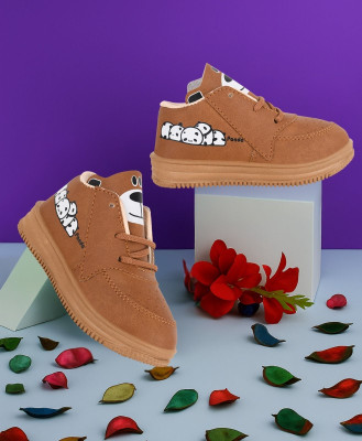 jootiyapa Boys & Girls Lace Sneakers(Brown, 3.5-4-Years)
