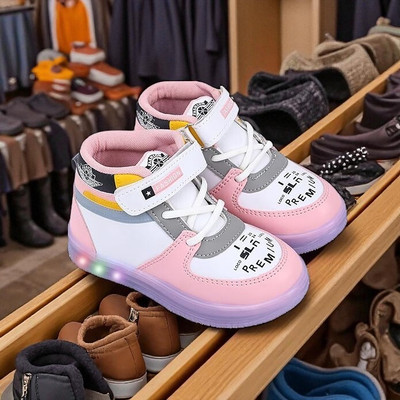 Prattle Foot Boys & Girls Velcro Sneakers(Pink, 3.5-4YR)
