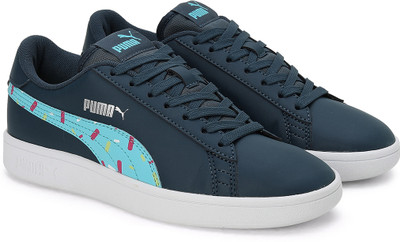 PUMA Girls Lace Sneakers(Blue, 11-12 Years)