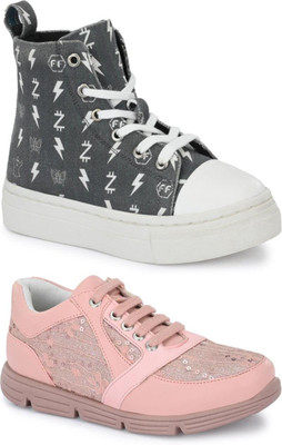 Fresh1947Feet Boys & Girls Lace Sneakers(Grey)