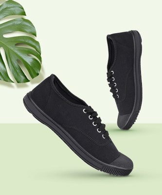 Richale Boys & Girls Lace Tennis Shoes(Black, 13-14)