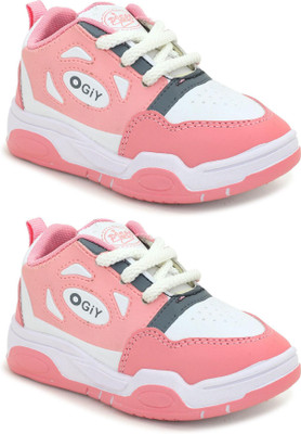 SELCAN Boys & Girls Velcro Sneakers(Pink, 2-2.5 Years)