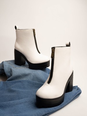 SHOETOPIA Boots For Women(White)