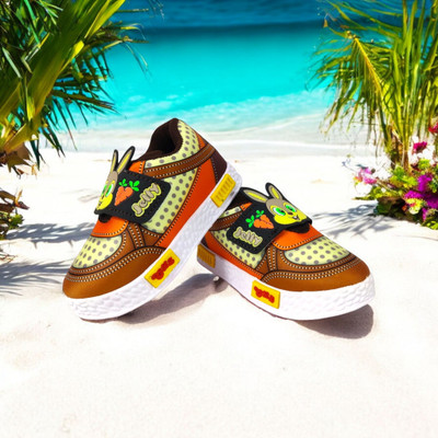 Coolz Boys & Girls Velcro Sneakers(Brown, 3-3.5 Years)