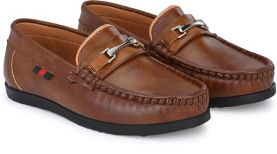 Carlo Romano by Wasan Shoes Boys Slip on Loafers(Tan, 4.5-5.5)