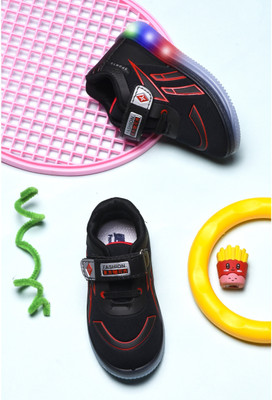 kats Boys & Girls Velcro Sneakers(Black, 2-2.5 YEARS)