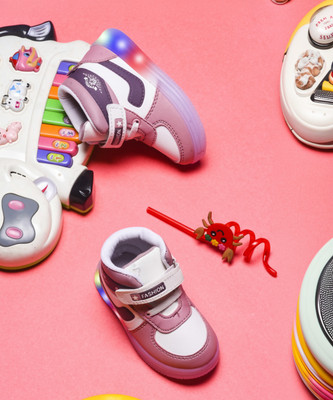 kats Boys & Girls Velcro Sneakers(Pink, 2-2.5 Years)