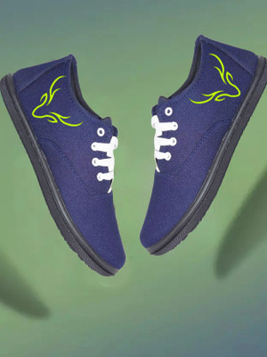 KANEGGYE Boys Lace Sneakers(Dark Blue, 8 - 9 Years)