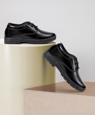 SIMATA Boys Lace Derby Shoes(Black, 7-7.5 Years)