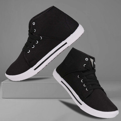 BERSACHE Boys & Girls Lace Sneakers(Black, 8-9 Years)