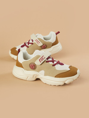 Fame Forever by Lifestyle Boys Velcro Sneakers(Beige, 7-8 Years)